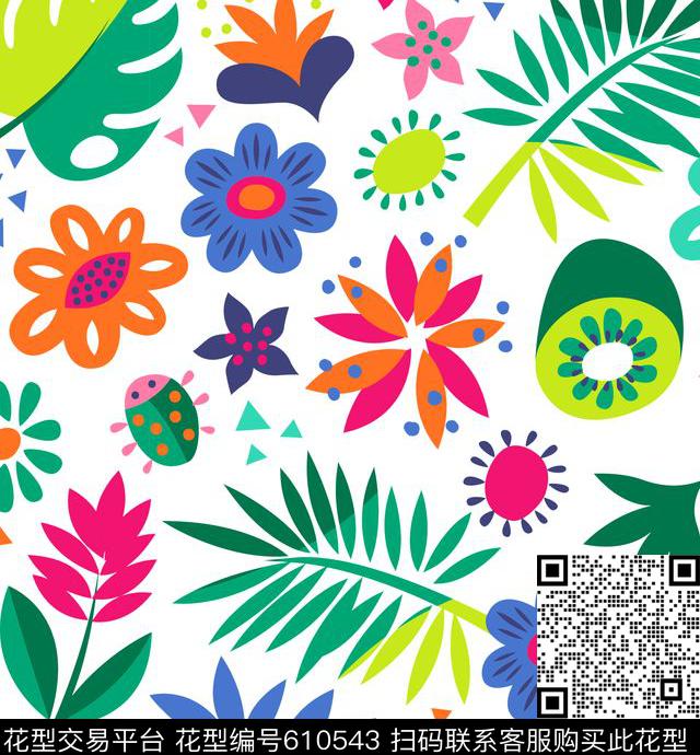 童装花卉几何传统印花华亿平台下载（图片编号: 610543） - 瓦栏（Walan）
