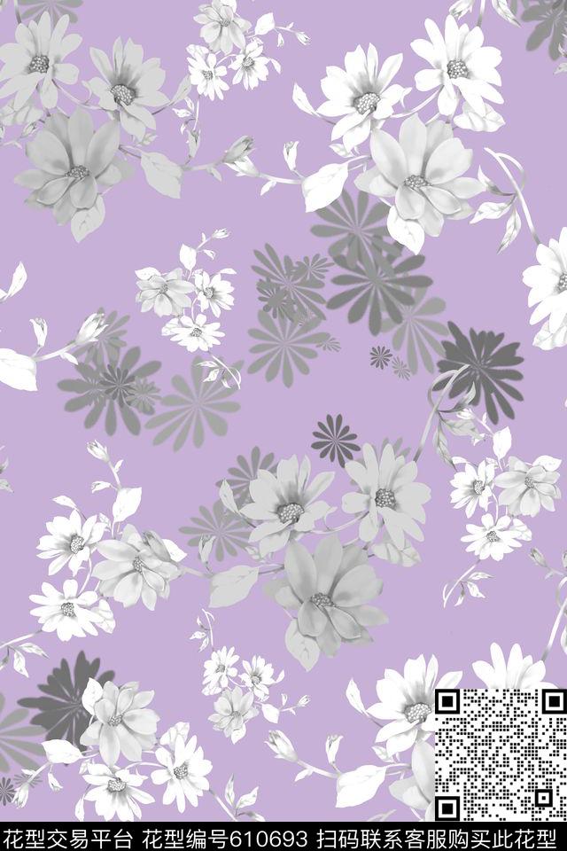 植物花卉时尚田园风格花卉数码印花华亿平台下载（图片编号: 610693） - 瓦栏（Walan）