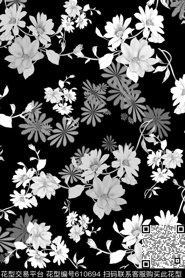 植物花卉时尚田园风格花卉数码印花华亿平台下载（图片编号: 610694） - 瓦栏（Walan）