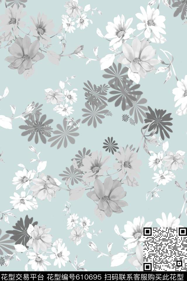植物花卉时尚田园风格花卉数码印花华亿平台下载（图片编号: 610695） - 瓦栏（Walan）