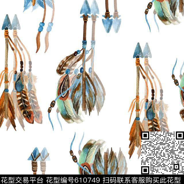 中东非洲波西米亚数码印花华亿平台下载（图片编号: 610749） - 瓦栏（Walan）