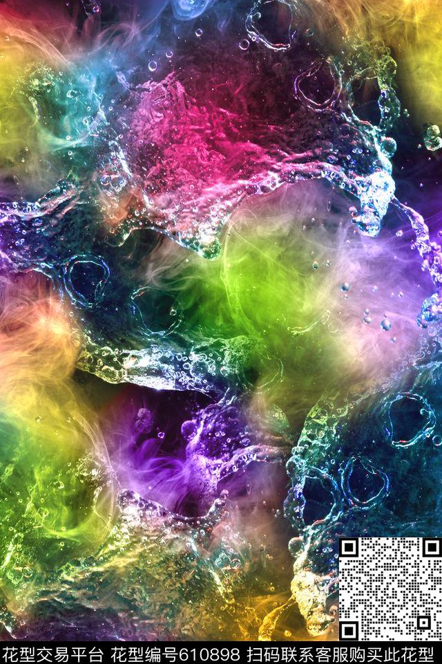 时尚炫彩肌理数码印花华亿平台下载（图片编号: 610898） - 瓦栏（Walan）