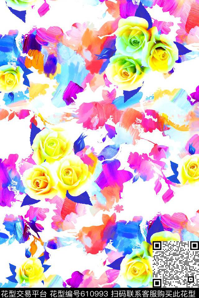 抽象几何清爽梦幻艺术平底立体手绘满版最新高清数码蕾丝民族中国风绣花珠宝肌理时尚潮

流大牌复古欧美风水彩花卉水彩纹理底纹女装裙数码印花华亿平台下载（图片编号: 610993） - 瓦栏（Walan）