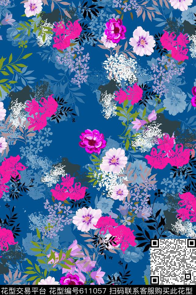 L.D~花卉L.D~水彩L.D~手绘传统印花华亿平台下载（图片编号: 611057） - 瓦栏（Walan）
