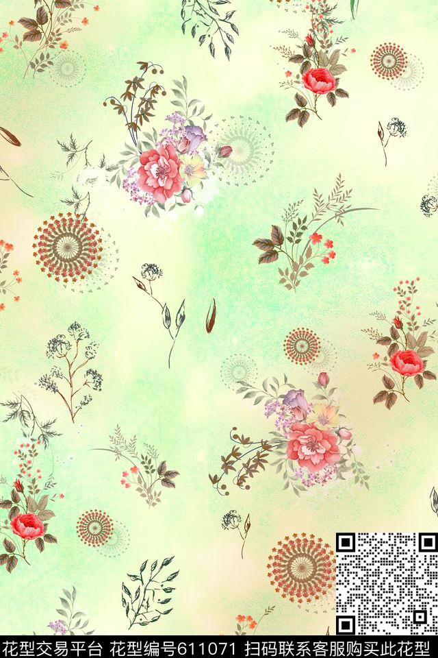 L.D~花卉L.D~水彩L.D~手绘数码印花华亿平台下载（图片编号: 611071） - 瓦栏（Walan）