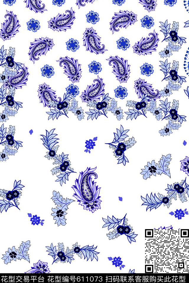 L.D~民族L.D~手绘佩斯利传统印花华亿平台下载（图片编号: 611073） - 瓦栏（Walan）