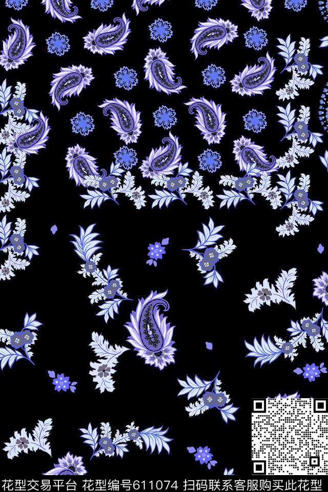 L.D~民族L.D~手绘佩斯利传统印花华亿平台下载（图片编号: 611074） - 瓦栏（Walan）