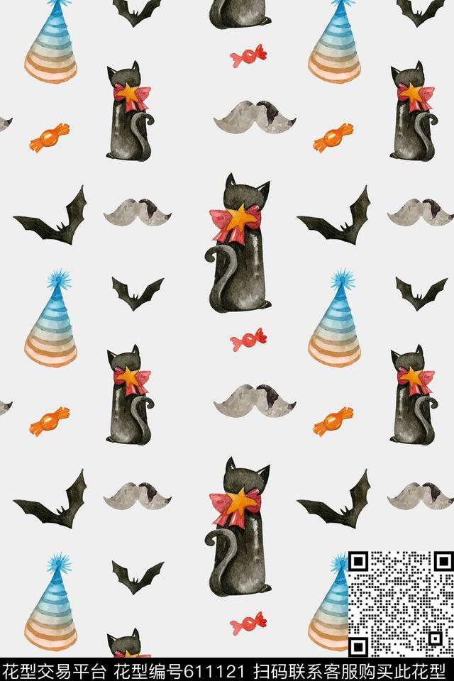 卡通插画水彩数码印花华亿平台下载（图片编号: 611121） - 瓦栏（Walan）