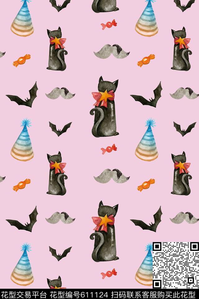 卡通插画水彩数码印花华亿平台下载（图片编号: 611124） - 瓦栏（Walan）