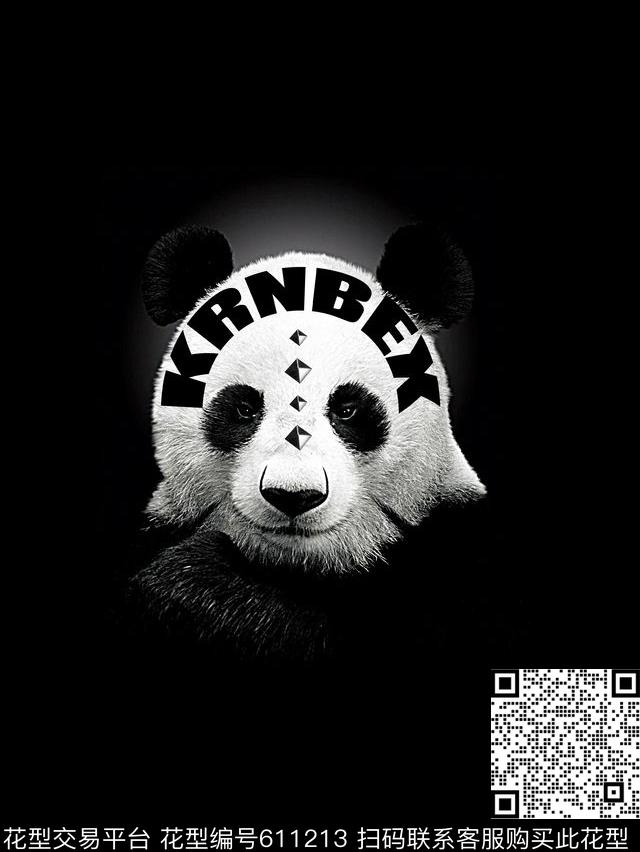 大熊猫朋客风格情侣T恤数码印花华亿平台下载（图片编号: 611213） - 瓦栏（Walan）