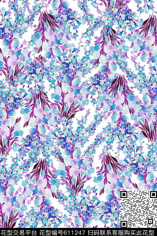 小碎花花卉百合数码印花华亿平台下载（图片编号: 611247） - 瓦栏（Walan）