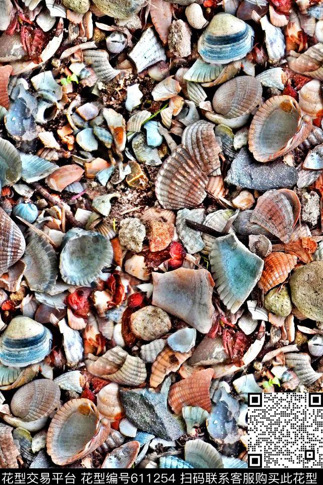 纹理贝壳鹅卵石数码印花华亿平台下载（图片编号: 611254） - 瓦栏（Walan）