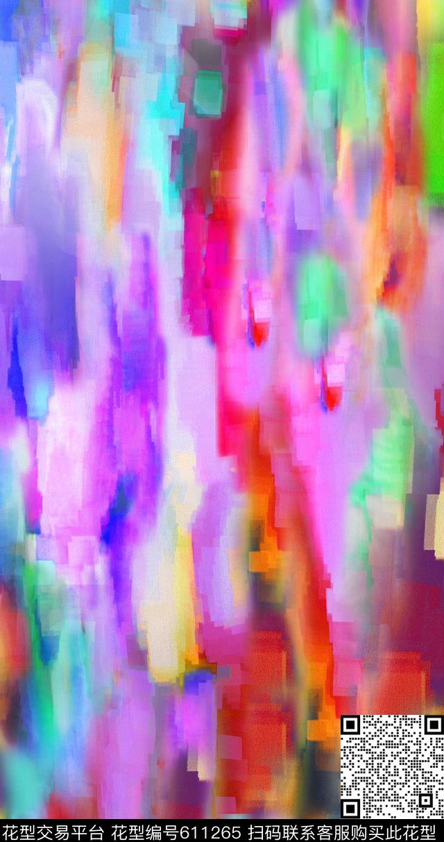 抽象彩色纹理Fei-水彩油画数码印花华亿平台下载（图片编号: 611265） - 瓦栏（Walan）