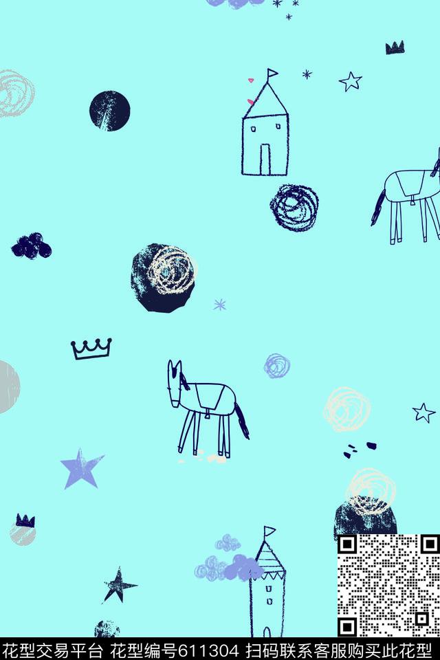 2017年趣味孕妇居家服华亿平台趣味小马房子皇冠华亿平台手绘趣味女装衬衫卫衣华亿平台传统印花华亿平台下载（图片编号: 611304） - 瓦栏（Walan）