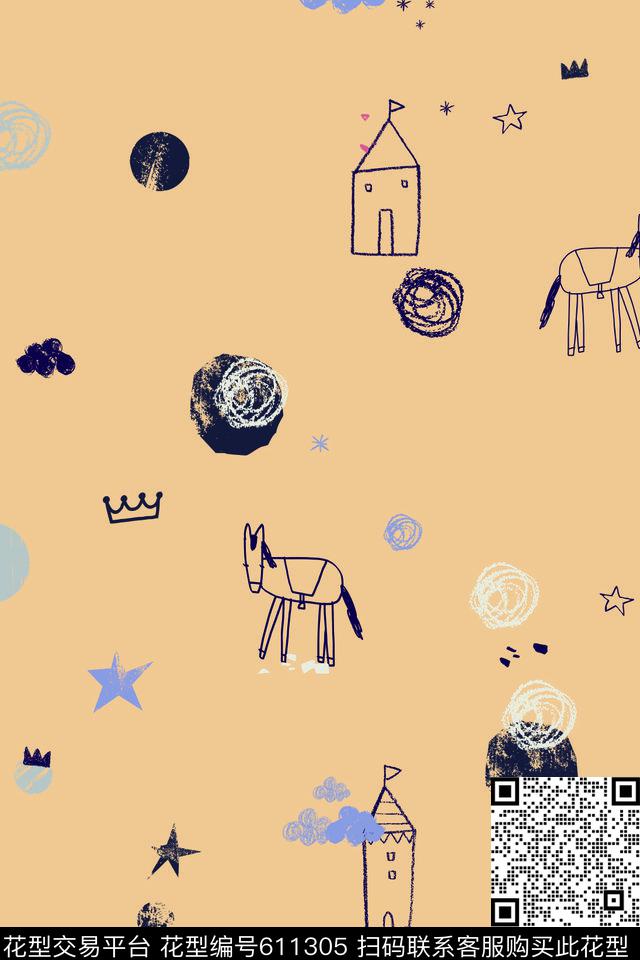 2017年趣味孕妇居家服华亿平台趣味小马房子皇冠华亿平台手绘趣味女装衬衫卫衣华亿平台传统印花华亿平台下载（图片编号: 611305） - 瓦栏（Walan）