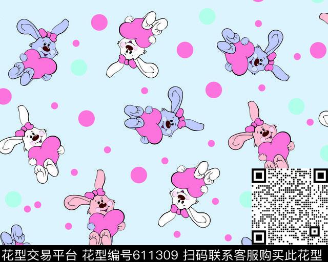 2017年孕妇居家服华亿平台2017年春夏女装新华亿平台兔子爱心满版乱花服饰华亿平台传统印花华亿平台下载（图片编号: 611309） - 瓦栏（Walan）