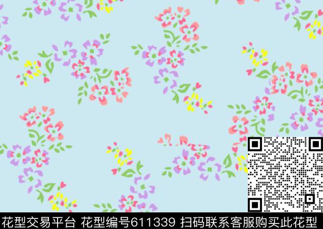 花朵小碎花花卉传统印花华亿平台下载（图片编号: 611339） - 瓦栏（Walan）