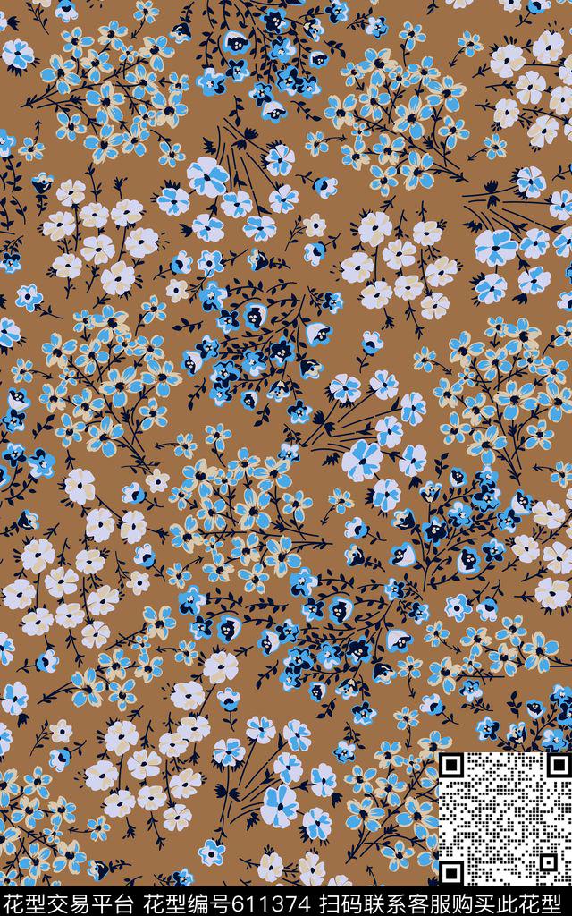 乱花小碎花花簇数码印花华亿平台下载（图片编号: 611374） - 瓦栏（Walan）