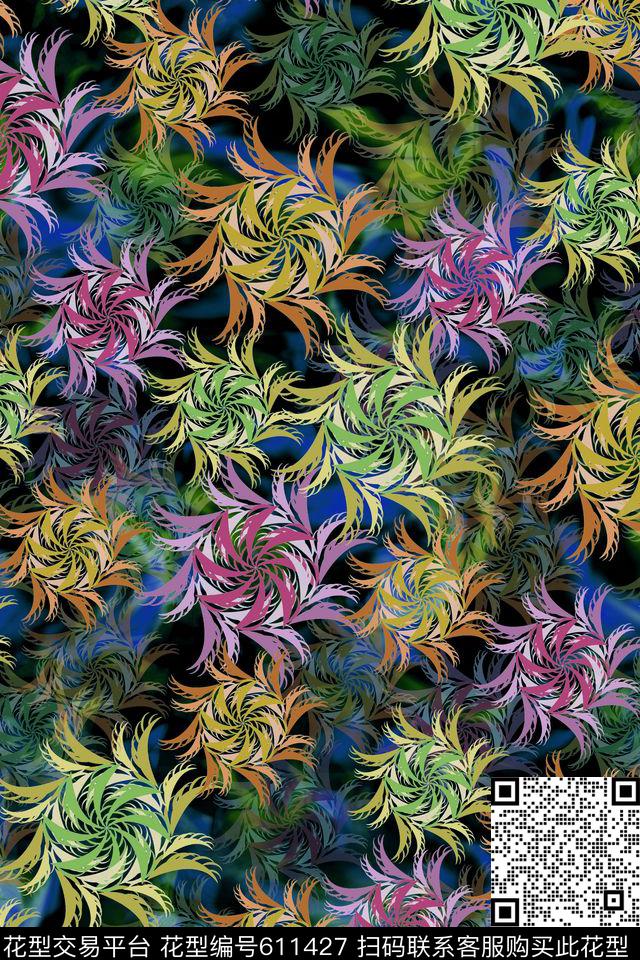 热带花卉衬衣裙子数码印花华亿平台下载（图片编号: 611427） - 瓦栏（Walan）