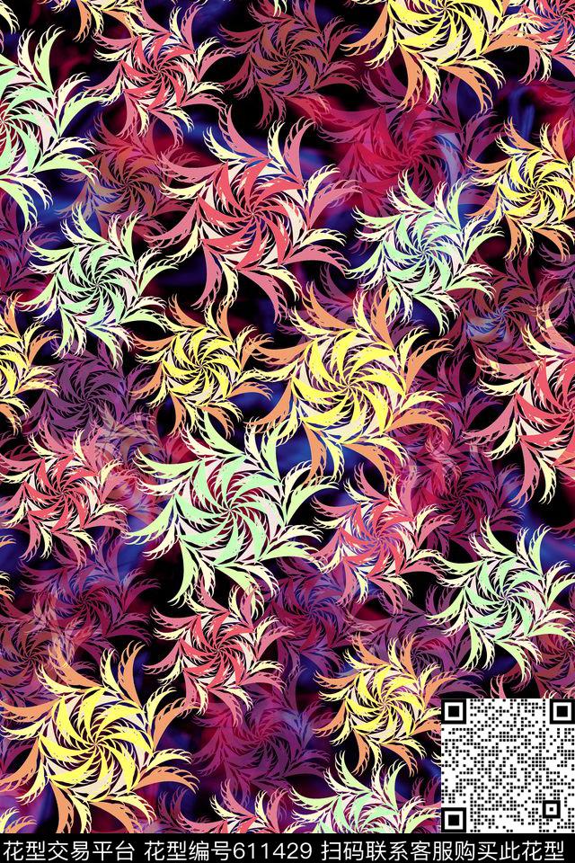 热带花卉衬衣裙子数码印花华亿平台下载（图片编号: 611429） - 瓦栏（Walan）