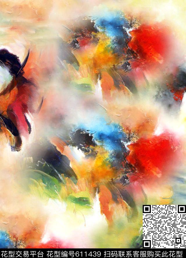 云纹底数码花大气抽象数码印花华亿平台下载（图片编号: 611439） - 瓦栏（Walan）