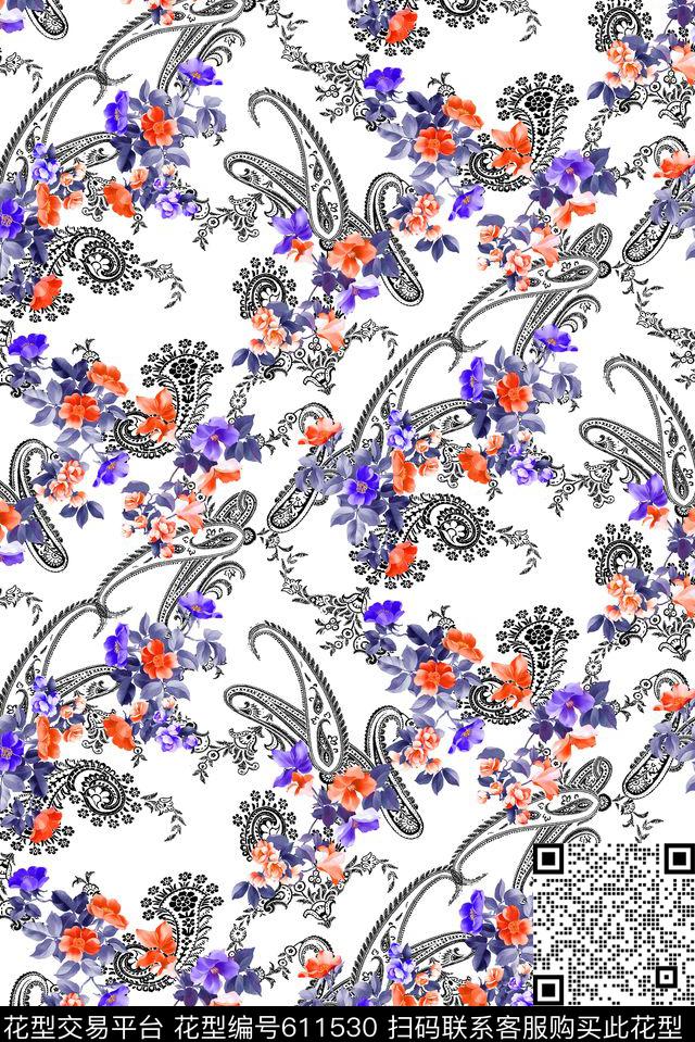 小花花朵小碎花传统印花华亿平台下载（图片编号: 611530） - 瓦栏（Walan）