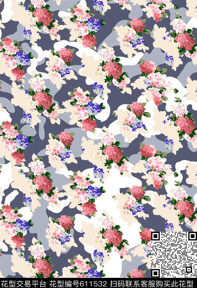 花朵小碎花花卉传统印花华亿平台下载（图片编号: 611532） - 瓦栏（Walan）