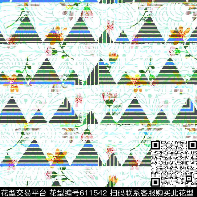 现代、休闲三角形几何数码印花华亿平台下载（图片编号: 611542） - 瓦栏（Walan）