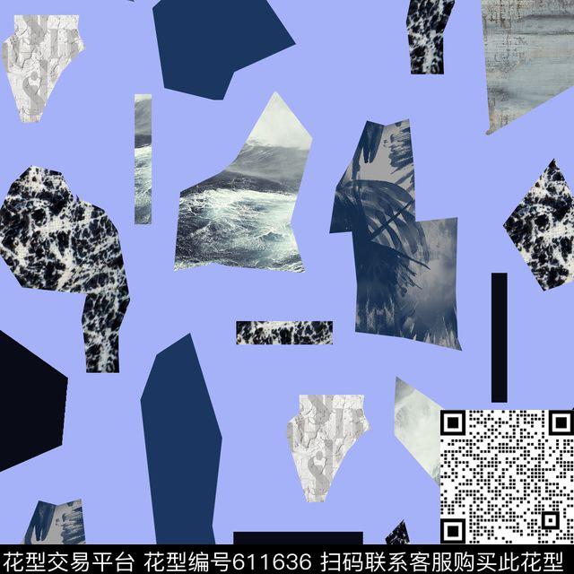 解构不规则几何时尚数码印花华亿平台下载（图片编号: 611636） - 瓦栏（Walan）