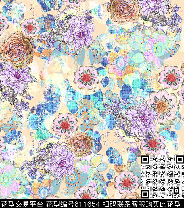 女装花卉碎花数码印花华亿平台下载（图片编号: 611654） - 瓦栏（Walan）