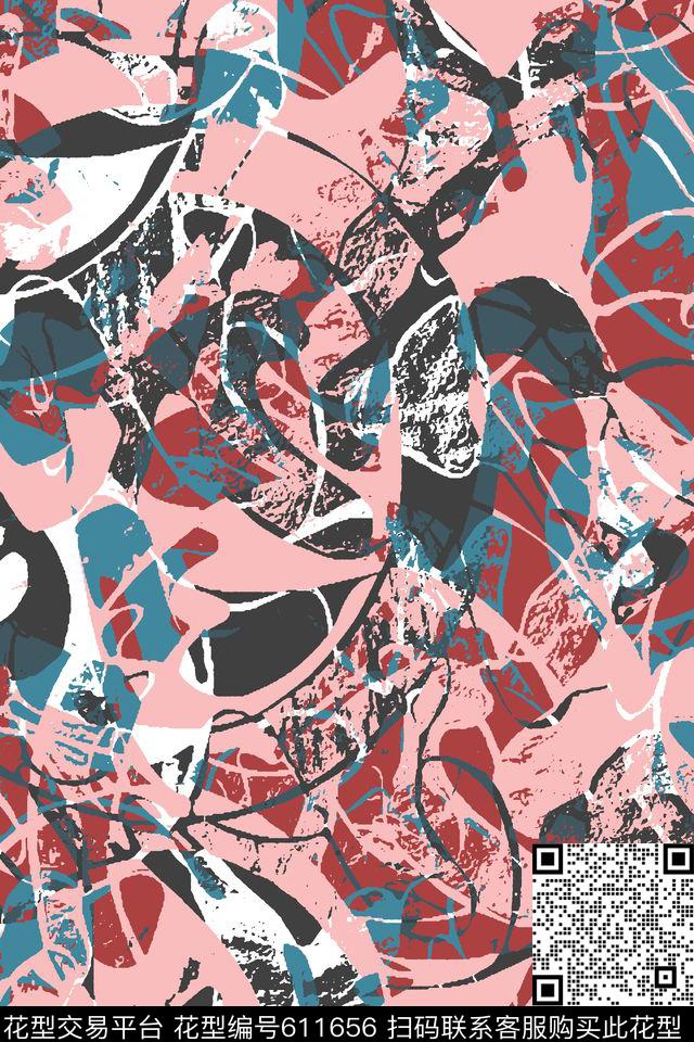 抽象迷彩女装传统印花华亿平台下载（图片编号: 611656） - 瓦栏（Walan）