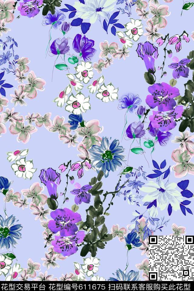 女装花卉碎花数码印花华亿平台下载（图片编号: 611675） - 瓦栏（Walan）