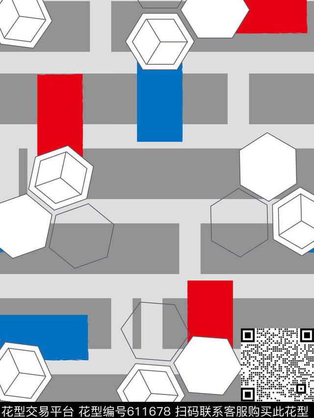 几何美式休闲传统印花华亿平台下载（图片编号: 611678） - 瓦栏（Walan）