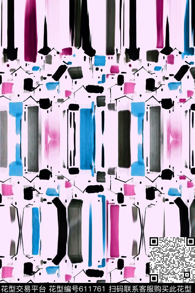 抽象几何条纹传统印花华亿平台下载（图片编号: 611761） - 瓦栏（Walan）