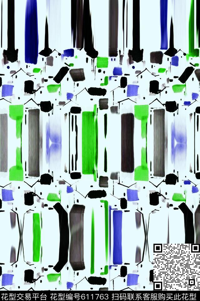 抽象几何条纹传统印花华亿平台下载（图片编号: 611763） - 瓦栏（Walan）