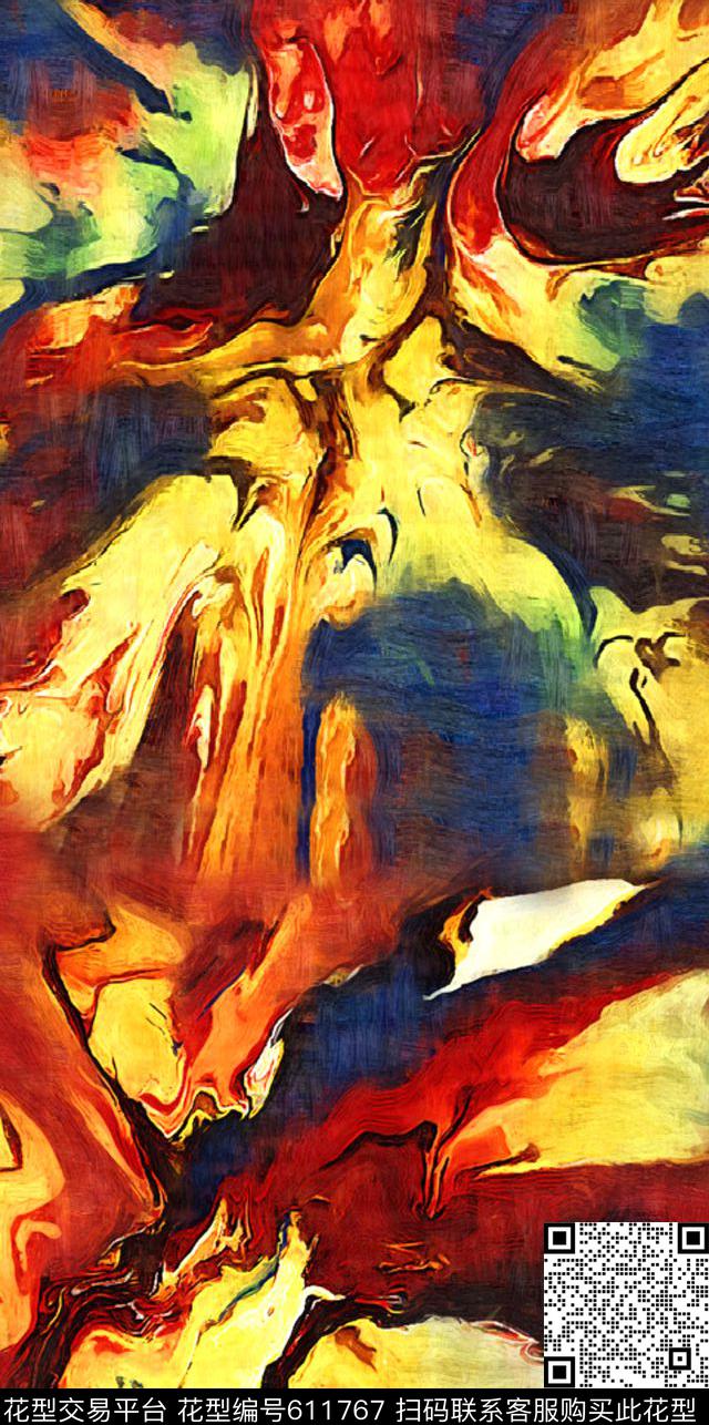 数码花大气抽象云纹数码印花华亿平台下载（图片编号: 611767） - 瓦栏（Walan）