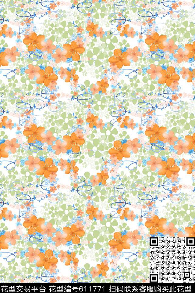 碎碎花卉花卉植物花卉数码印花华亿平台下载（图片编号: 611771） - 瓦栏（Walan）