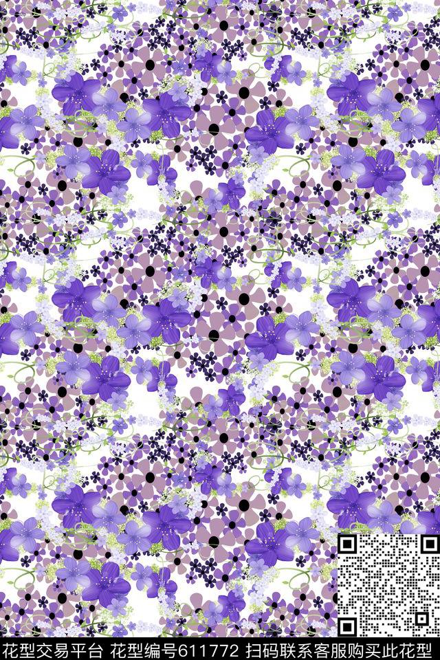 碎碎花卉花卉植物花卉数码印花华亿平台下载（图片编号: 611772） - 瓦栏（Walan）
