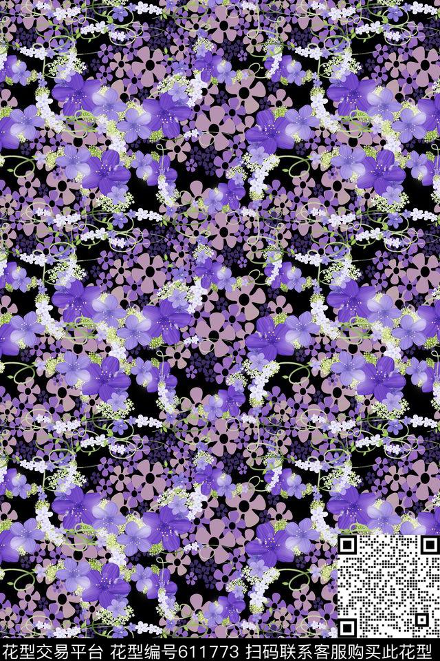 碎碎花卉花卉植物花卉数码印花华亿平台下载（图片编号: 611773） - 瓦栏（Walan）