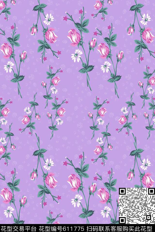 植物花卉花朵碎碎花卉数码印花华亿平台下载（图片编号: 611775） - 瓦栏（Walan）