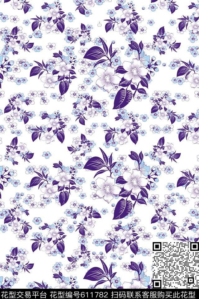 碎碎花卉花卉植物花卉数码印花华亿平台下载（图片编号: 611782） - 瓦栏（Walan）
