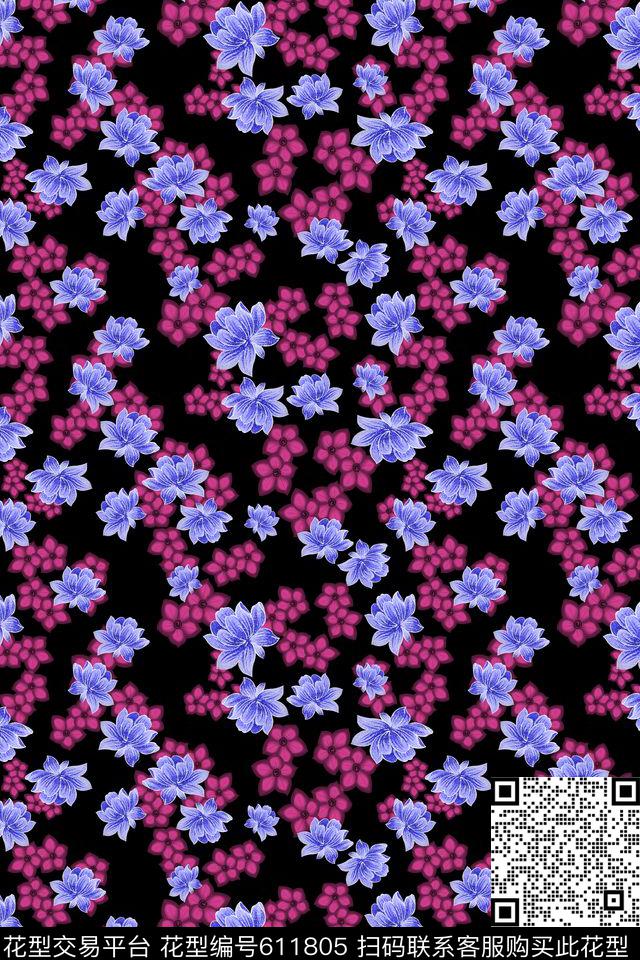 碎碎花卉花卉花朵数码印花华亿平台下载（图片编号: 611805） - 瓦栏（Walan）
