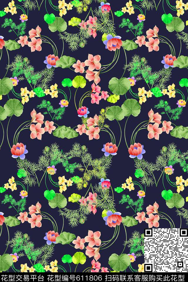 花卉植物花卉碎碎花卉数码印花华亿平台下载（图片编号: 611806） - 瓦栏（Walan）