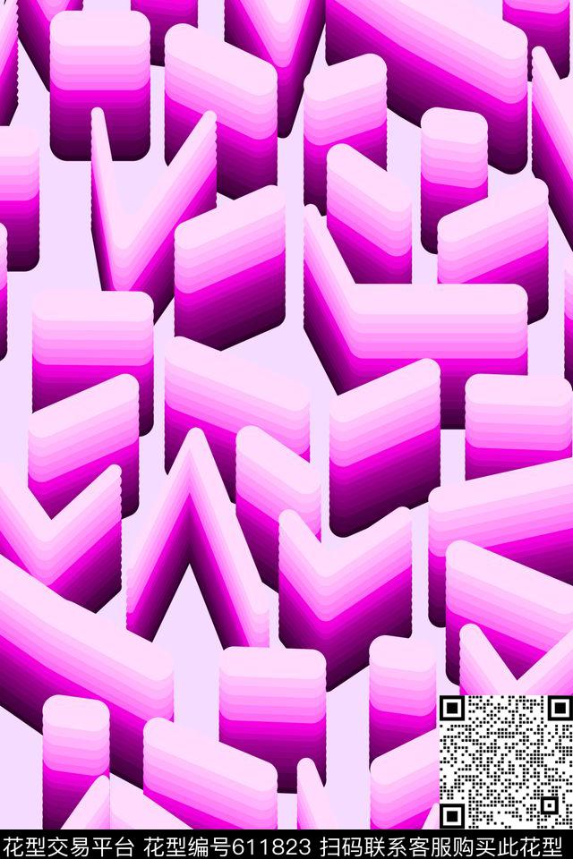 渐变几何男装衬衣外套传统印花华亿平台下载（图片编号: 611823） - 瓦栏（Walan）