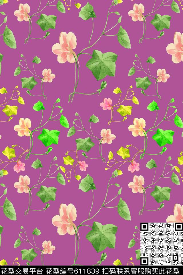 花卉植物花卉碎碎花卉数码印花华亿平台下载（图片编号: 611839） - 瓦栏（Walan）
