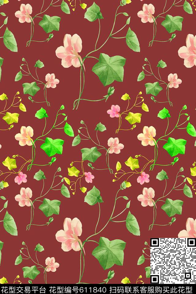 花卉植物花卉碎碎花卉数码印花华亿平台下载（图片编号: 611840） - 瓦栏（Walan）