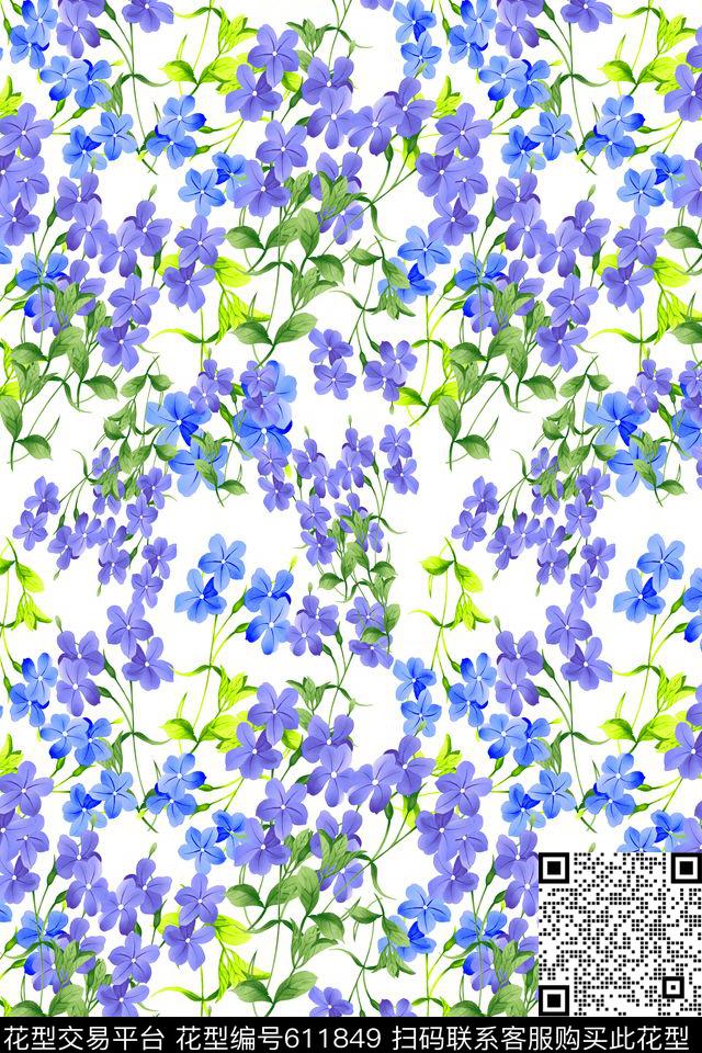植物花卉花卉碎碎花卉数码印花华亿平台下载（图片编号: 611849） - 瓦栏（Walan）