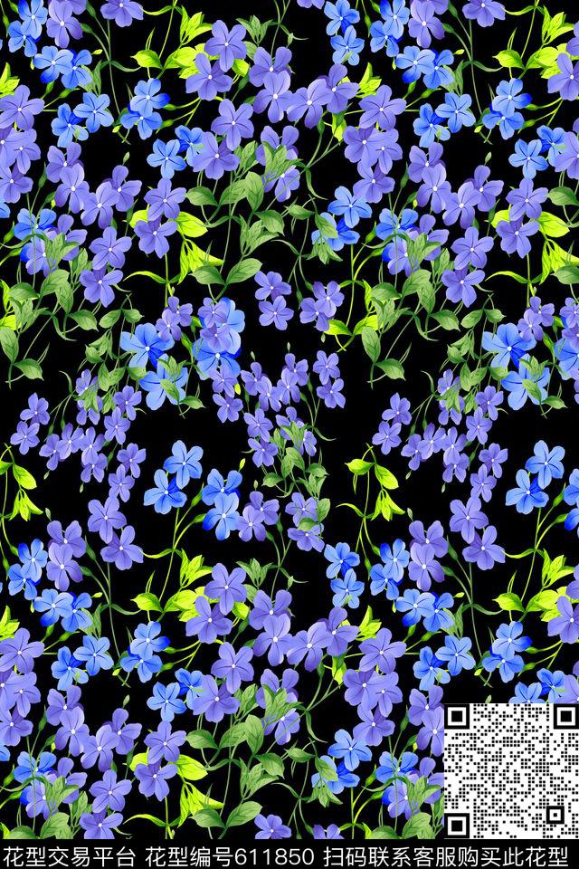 植物花卉花卉碎碎花卉数码印花华亿平台下载（图片编号: 611850） - 瓦栏（Walan）