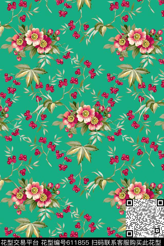 花卉植物花卉碎碎花卉数码印花华亿平台下载（图片编号: 611855） - 瓦栏（Walan）