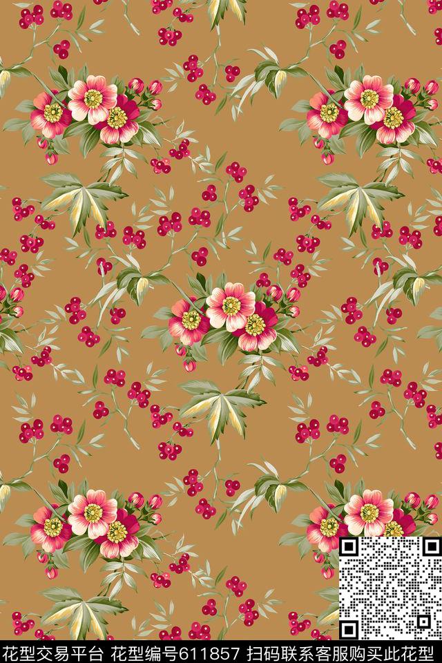 花卉植物花卉碎碎花卉数码印花华亿平台下载（图片编号: 611857） - 瓦栏（Walan）